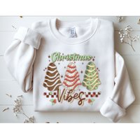Christmas Vibes Cookie Tree Retro Sweatshirt