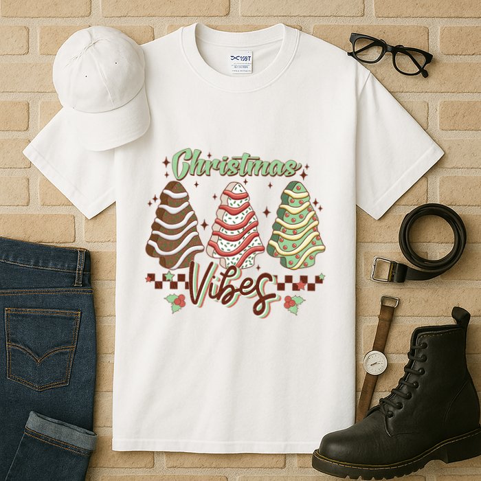 Christmas Vibes Cookie Tree Retro Tall T-Shirt