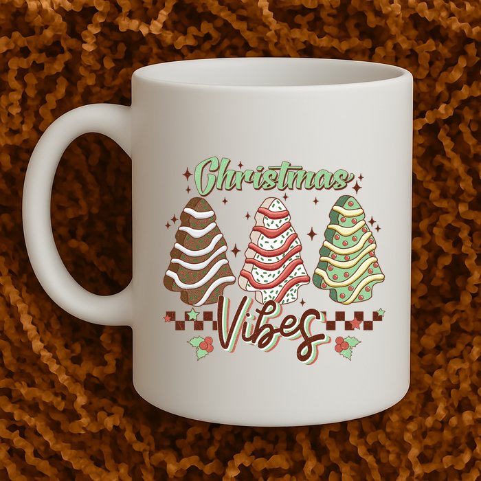 Christmas Vibes Cookie Tree Retro Coffee Mug