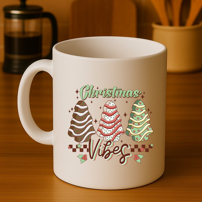 Christmas Vibes Cookie Tree Retro Coffee Mug