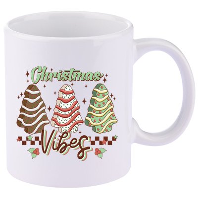 Christmas Vibes Cookie Tree Retro 11oz C Handle Ceramic Mug