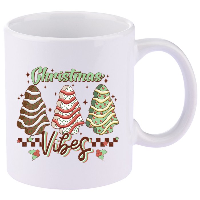 Christmas Vibes Cookie Tree Retro 11oz C Handle Ceramic Mug