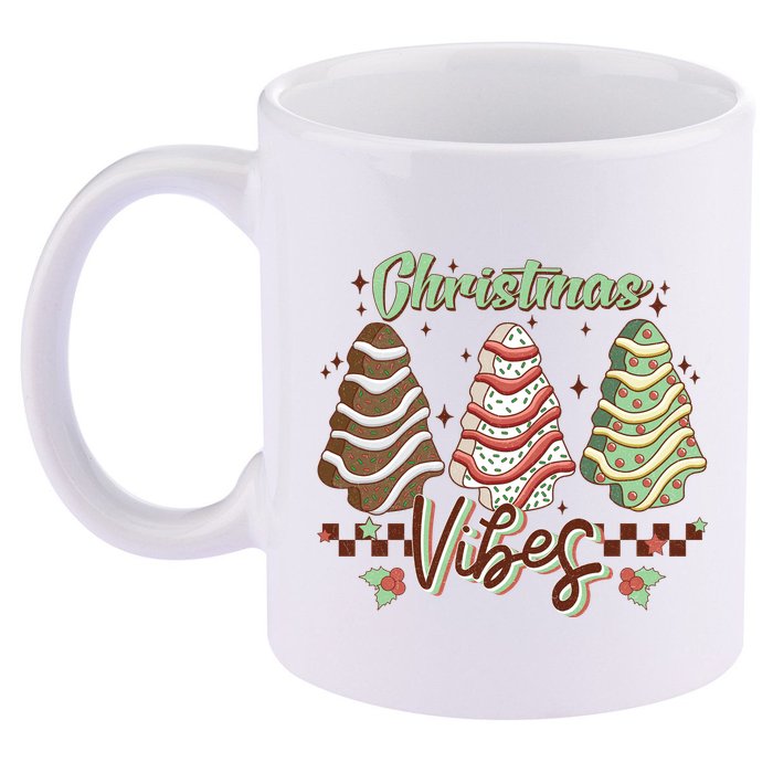 Christmas Vibes Cookie Tree Retro 11oz C Handle Ceramic Mug