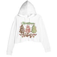 Christmas Vibes Cookie Tree Retro Crop Fleece Hoodie