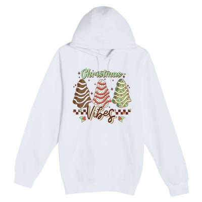 Christmas Vibes Cookie Tree Retro Premium Pullover Hoodie