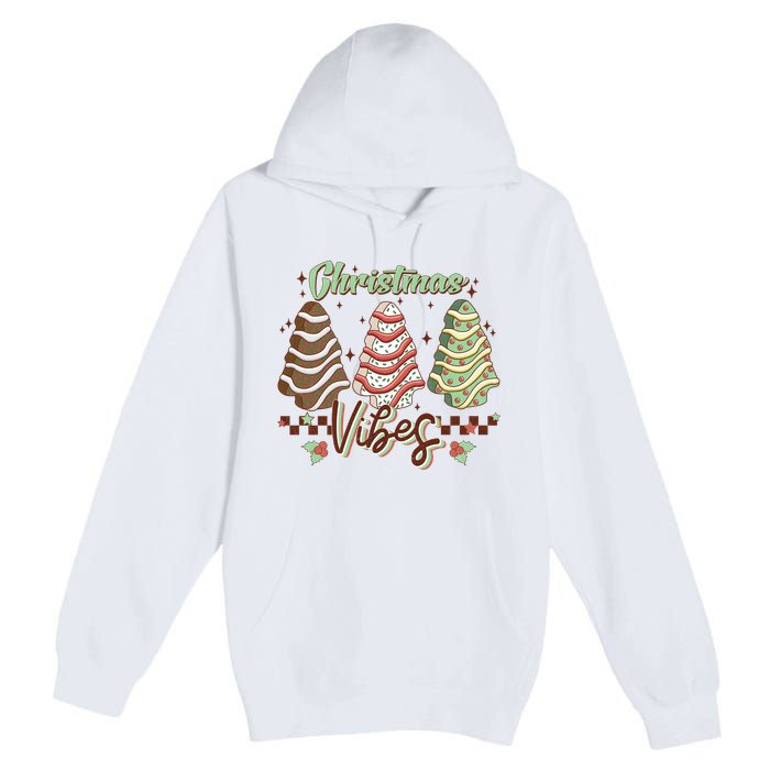 Christmas Vibes Cookie Tree Retro Premium Pullover Hoodie