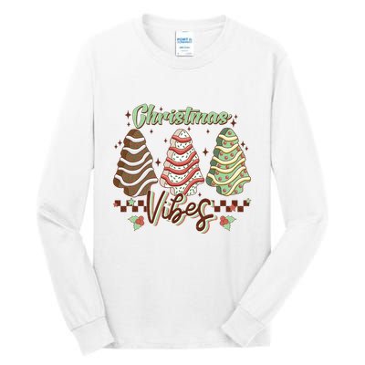 Christmas Vibes Cookie Tree Retro Tall Long Sleeve T-Shirt