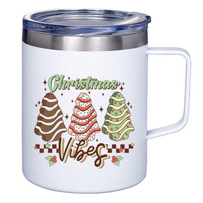 Christmas Vibes Cookie Tree Retro 12oz Stainless Steel Coffee Mug