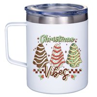 Christmas Vibes Cookie Tree Retro 12oz Stainless Steel Coffee Mug
