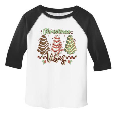 Christmas Vibes Cookie Tree Retro Toddler Fine Jersey T-Shirt