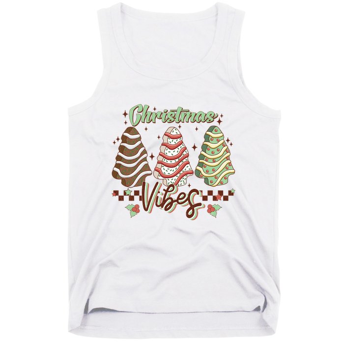 Christmas Vibes Cookie Tree Retro Tank Top