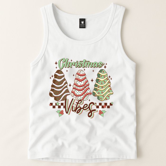 Christmas Vibes Cookie Tree Retro Tank Top