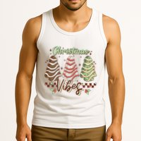 Christmas Vibes Cookie Tree Retro Tank Top
