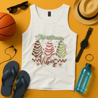 Christmas Vibes Cookie Tree Retro Tank Top