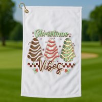 Christmas Vibes Cookie Tree Retro Golf Towel