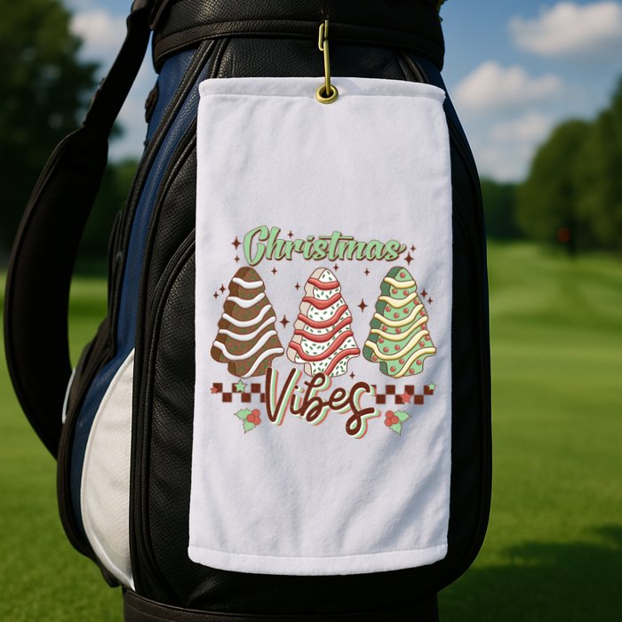 Christmas Vibes Cookie Tree Retro Golf Towel