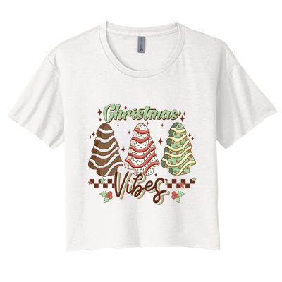 Christmas Vibes Cookie Tree Retro Crop Top