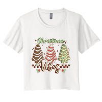 Christmas Vibes Cookie Tree Retro Crop Top