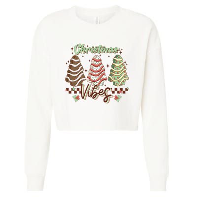 Christmas Vibes Cookie Tree Retro Cropped Pullover Crew