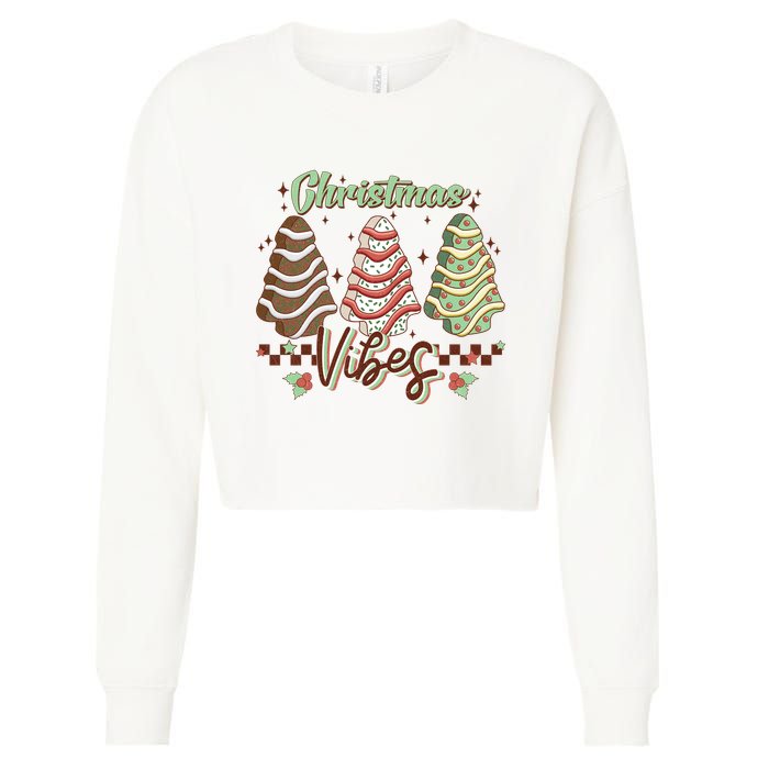 Christmas Vibes Cookie Tree Retro Cropped Pullover Crew