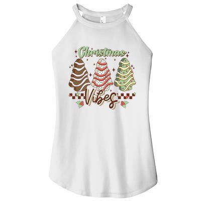 Christmas Vibes Cookie Tree Retro Women's Perfect Tri Rocker Tank