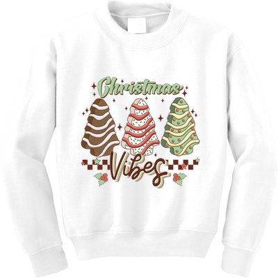 Christmas Vibes Cookie Tree Retro Kids Sweatshirt