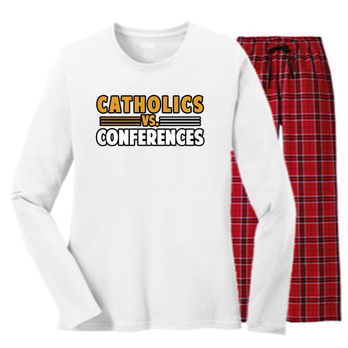 Catholics Vs Conferences Women's Long Sleeve Flannel Pajama Set 