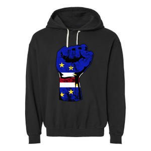 Cape Verde Cape Verdean Flag Power Handfist Cabo Pride Garment-Dyed Fleece Hoodie