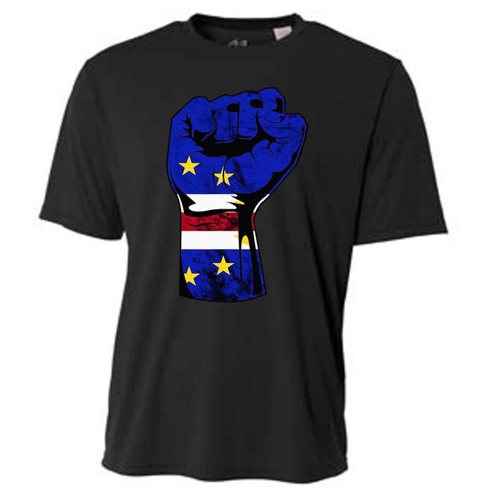 Cape Verde Cape Verdean Flag Power Handfist Cabo Pride Cooling Performance Crew T-Shirt