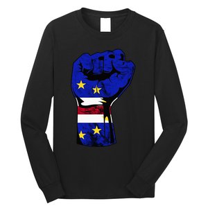 Cape Verde Cape Verdean Flag Power Handfist Cabo Pride Long Sleeve Shirt