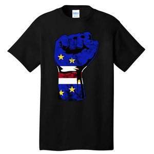 Cape Verde Cape Verdean Flag Power Handfist Cabo Pride Tall T-Shirt