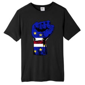 Cape Verde Cape Verdean Flag Power Handfist Cabo Pride Tall Fusion ChromaSoft Performance T-Shirt