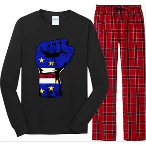 Cape Verde Cape Verdean Flag Power Handfist Cabo Pride Long Sleeve Pajama Set