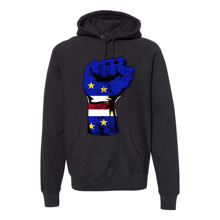 Cape Verde Cape Verdean Flag Power Handfist Cabo Pride Premium Hoodie