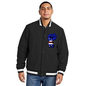 Cape Verde Cape Verdean Flag Power Handfist Cabo Pride Insulated Varsity Jacket