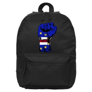 Cape Verde Cape Verdean Flag Power Handfist Cabo Pride 16 in Basic Backpack