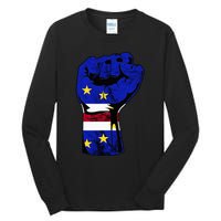 Cape Verde Cape Verdean Flag Power Handfist Cabo Pride Tall Long Sleeve T-Shirt