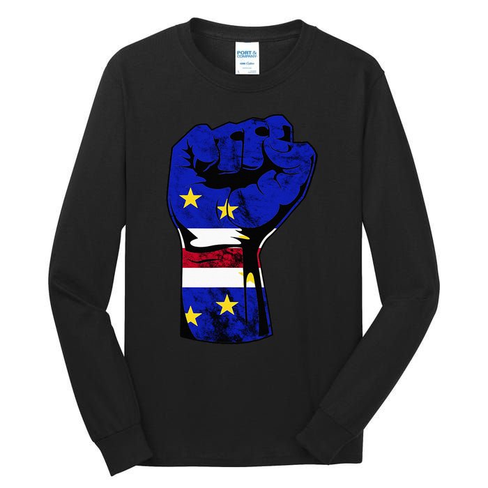 Cape Verde Cape Verdean Flag Power Handfist Cabo Pride Tall Long Sleeve T-Shirt