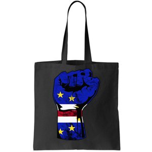 Cape Verde Cape Verdean Flag Power Handfist Cabo Pride Tote Bag