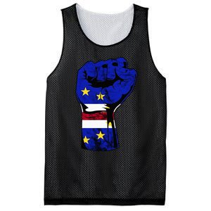 Cape Verde Cape Verdean Flag Power Handfist Cabo Pride Mesh Reversible Basketball Jersey Tank