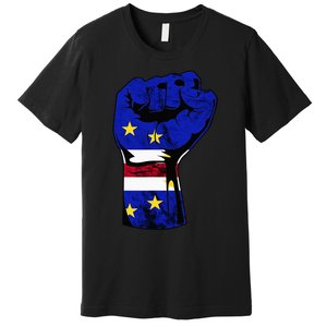 Cape Verde Cape Verdean Flag Power Handfist Cabo Pride Premium T-Shirt