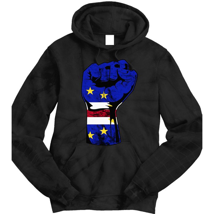 Cape Verde Cape Verdean Flag Power Handfist Cabo Pride Tie Dye Hoodie