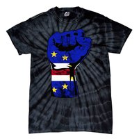 Cape Verde Cape Verdean Flag Power Handfist Cabo Pride Tie-Dye T-Shirt