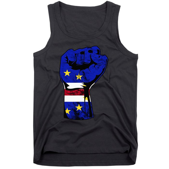 Cape Verde Cape Verdean Flag Power Handfist Cabo Pride Tank Top