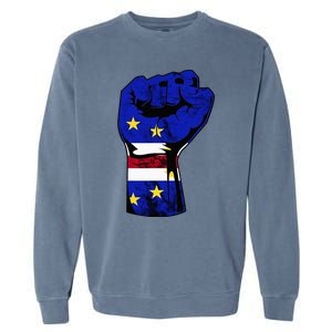 Cape Verde Cape Verdean Flag Power Handfist Cabo Pride Garment-Dyed Sweatshirt