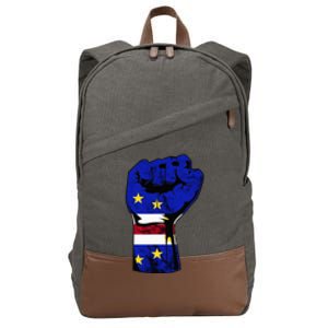 Cape Verde Cape Verdean Flag Power Handfist Cabo Pride Cotton Canvas Backpack