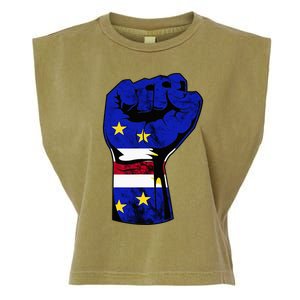 Cape Verde Cape Verdean Flag Power Handfist Cabo Pride Garment-Dyed Women's Muscle Tee