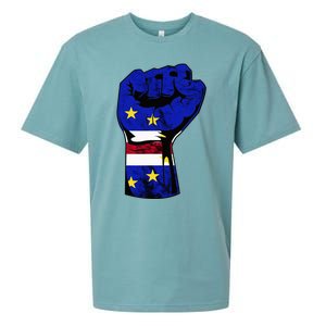 Cape Verde Cape Verdean Flag Power Handfist Cabo Pride Sueded Cloud Jersey T-Shirt