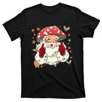 Cool Vintage Christmas Mushroom Santa Claus Face T-Shirt