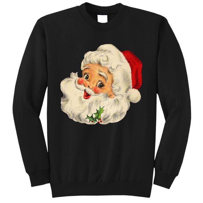 Cool Vintage Christmas Santa Claus Face Sweatshirt